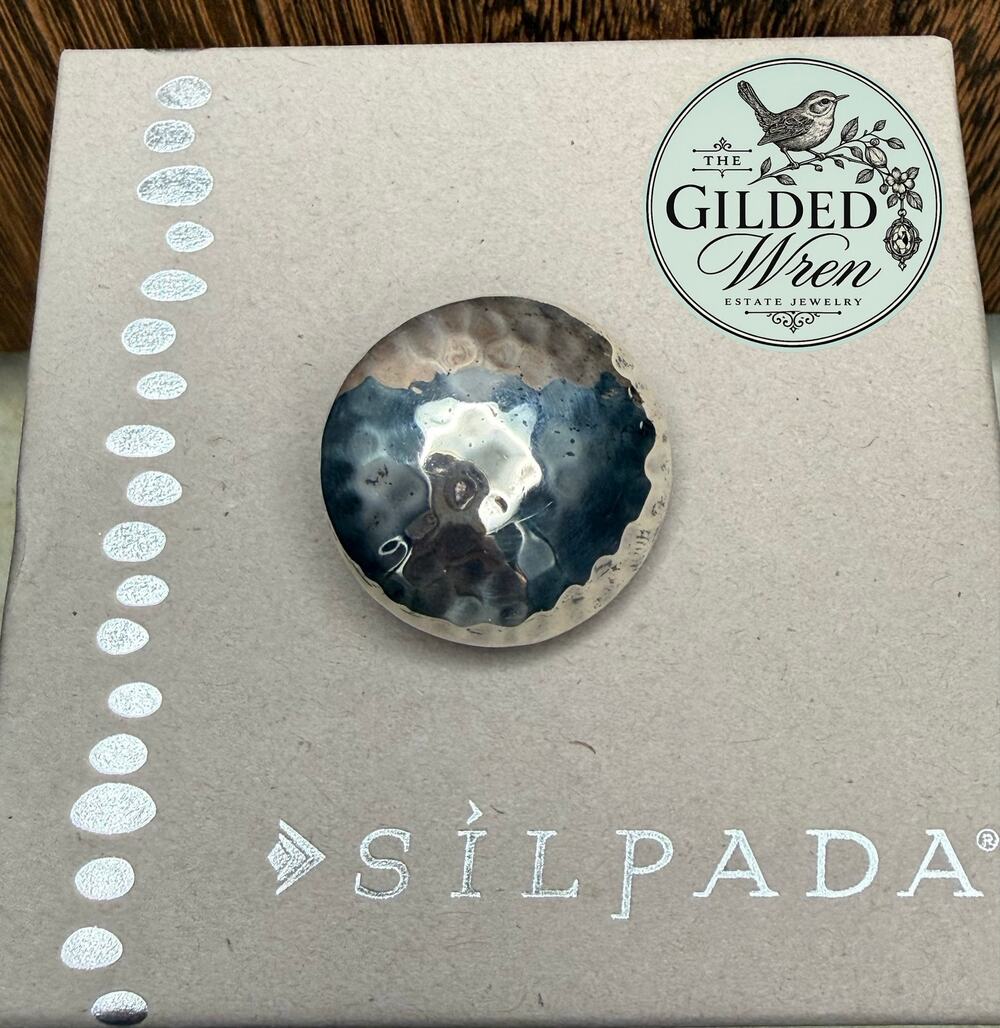 Silpada S1643 Cute as a Button Sterling Silver Hammered Puffy Pendant 925